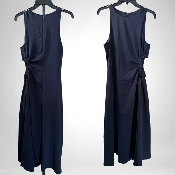 Moon River Emmy Navy Side Cut-Out Maxi Length Dress SIZE MEDIUM NEW - Picture 4 of 7